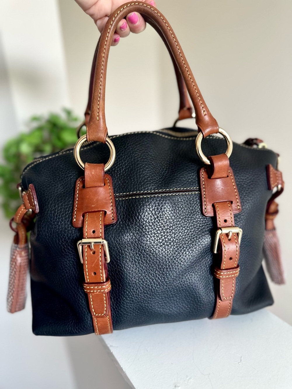Dooney & Bourke Black Pebble Leather Bristol Satchel - Picture 2 of 12